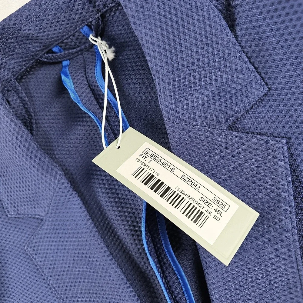 NEW Twillory AIR Blazer Mens 48L Tailored Fit Fit:T Ventilated Unstructured Blue
